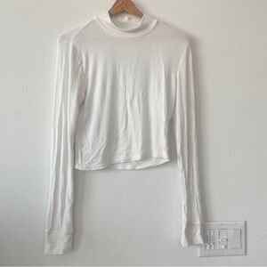 Abercrombie White Mockneck Long Sleeve Top